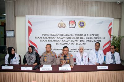 Polda Kalsel Gelar Konferensi Pers Pemeriksaan Kesehatan Bakal Pasangan Calon Kepala Daerah