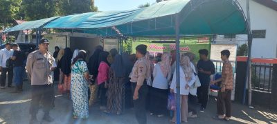 PAM Pasar Murah Oleh Dinas Koperasi UKM Perindustrian Dan Perdagangan Di Wilkum Polsek Muara Harus