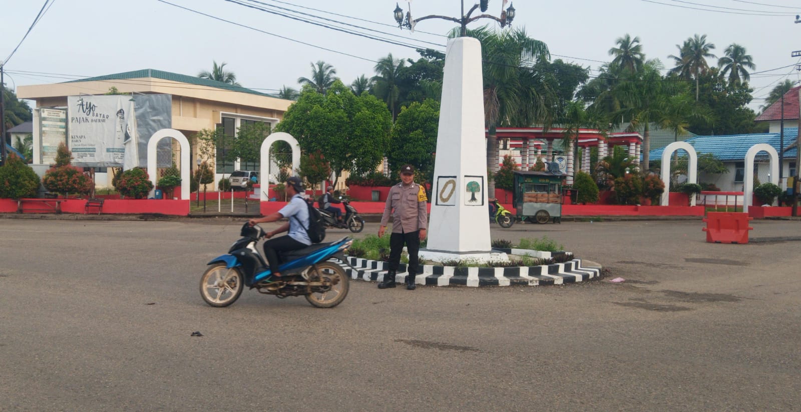 Pengaturan Lalu Lintas Pagi Polsek Haruai