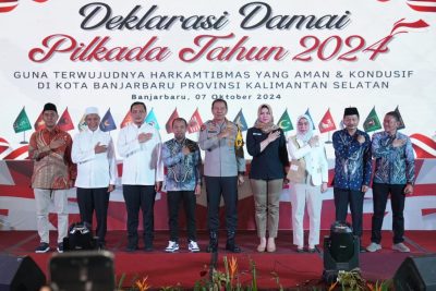 Deklarasi Pilkada Damai 2024, Kapolda Kalsel: Bentuk komitmen bersama agar Pilkada Kota Banjarbaru berjalan dengan lancar, aman, dan damai