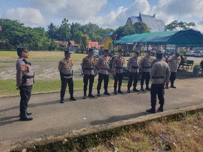 Polsek Muara Harus Gelar Apel Kesiapan dan Pengawalan Pengamanan TPS Pilkada Serentak 2024