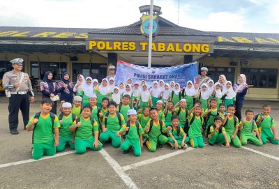 Polisi Sahabat Anak, Satlantas Polres Tabalong Sosialisasikan Dasar Lalu Lintas ke Siswa SDN 1.2 Sulingan