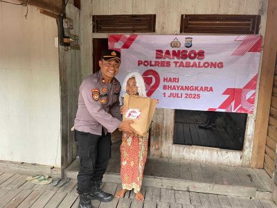 Menyambut Hut Bhayangkara Ke-79,Polsek Banua Lawas Lakukan Bansos