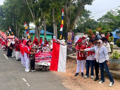 Polsek Tanta Amankan Pawai Kemerdekaan HUT RI ke-80 di Kecamatan Tanta