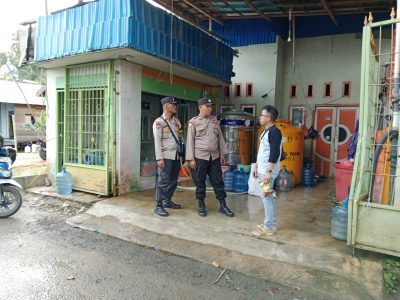 Sampaikan Himbauan, Polsek Muara Harus Laksanakan Patroli Dialogis Sambangi Tempat Pengisian isi ulang air Galon