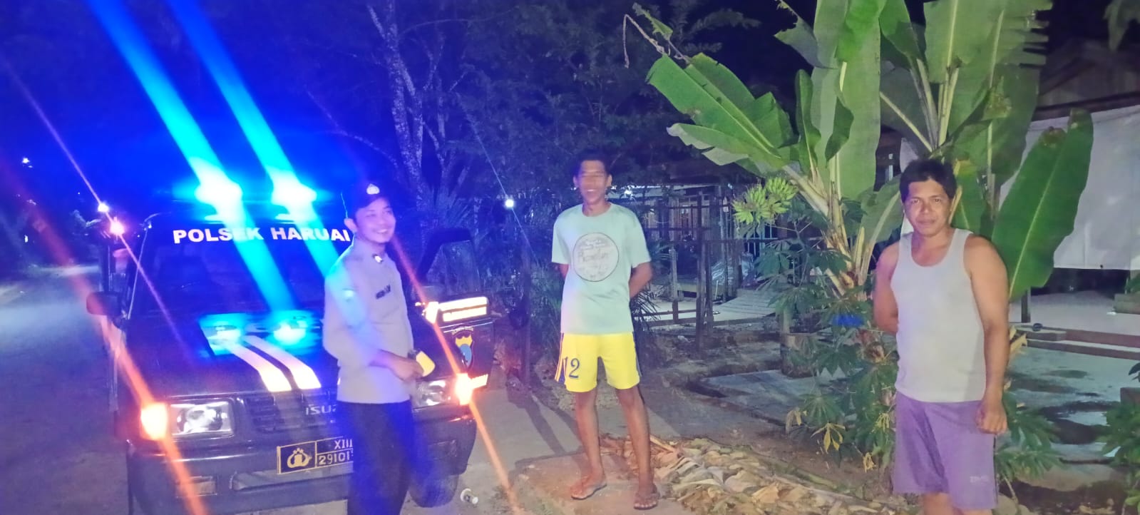 Patroli Blue Light Polsek Haruai Cegah Timbulnya Tindakan Kriminalitas Di Masyarakat