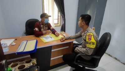 Bhabinkamtibmas Ini Sambangi Kantor Desa Pematang