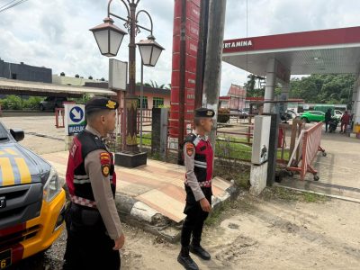 Sat Samapta Polres Tabalong Patroli ke SPBU, Jaga Situasi Kamtibmas Tetap Kondusif
