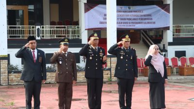 Polres Tabalong Hadiri Upacara Hari Lahir Pancasila, Hari Kebangkitan Nasional dan HUT ke-77 Proklamasi Pemerintah Gubernur Tentara ALRI Divisi IV Pertahanan Kalimantan