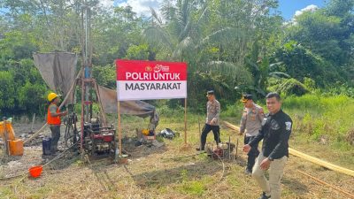 Polres Tabalong Dukung Program Air Bersih dan Ketahanan Pangan Melalui Pembangunan Sumur Bor