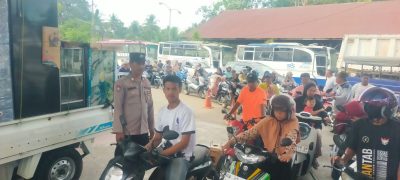 Personil Polsek Muara Harus Laksanakan Patroli Presisi Cipta Kondisi di SPBU Desa Mantuil
