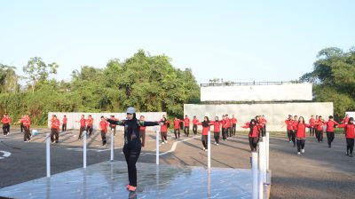 Jaga Kebugaran dan Imunitas, Personel Polres Tabalong Antusias Ikuti Senam Pagi Bersama