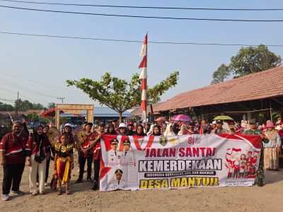 Polsek Muara Harus Amankan Kegiatan Jalan Sehat HUT RI Ke-81 di Desa Mantuil